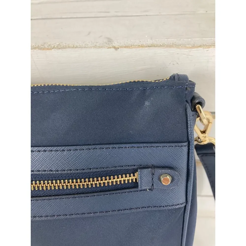 MICHAEL KORS, NAVY BLUE NYLON MEDIUM CROSSBODY BAG (ASIS)